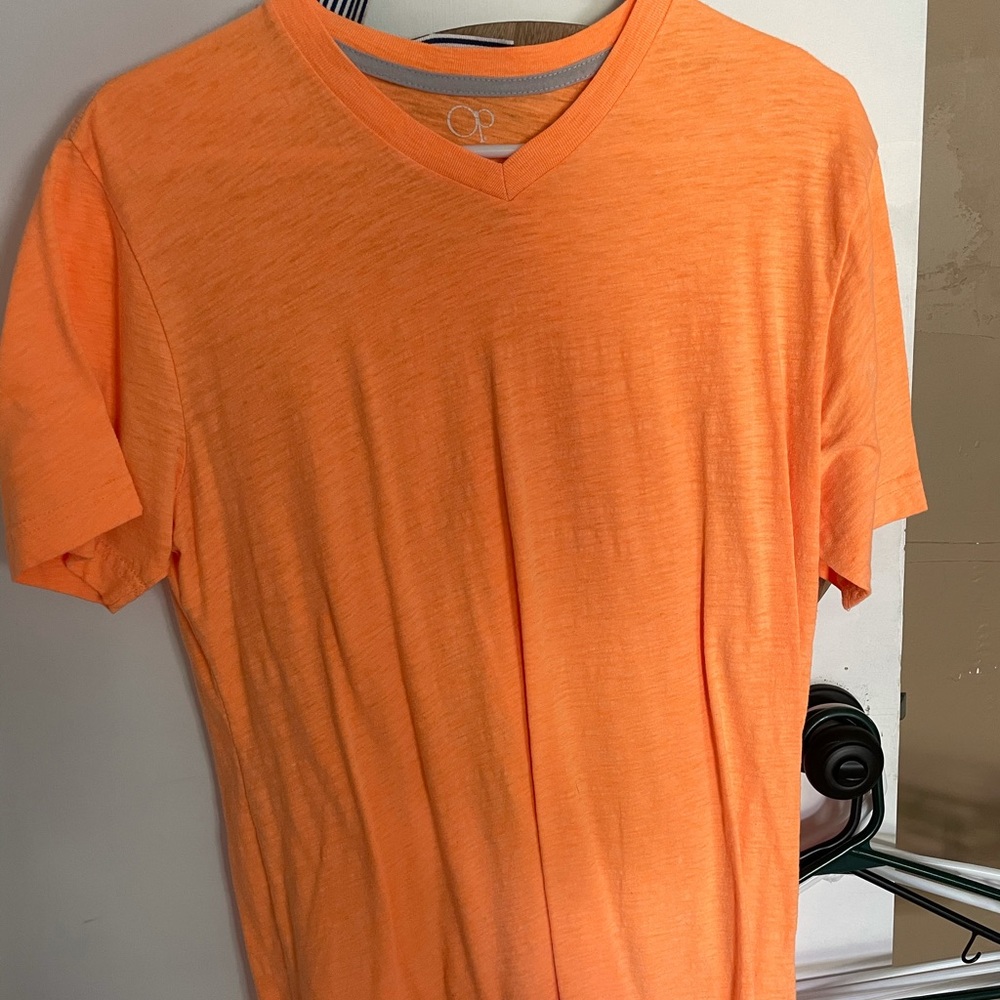 Men’s Bright Orange V-Neck Tee